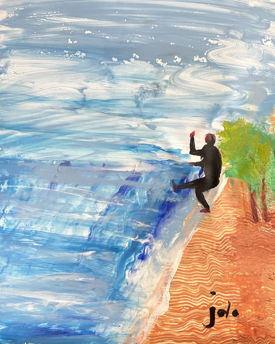 ACTION - 56 - À LA PLAGE POISSON PÊCHE 30X40 - JOLO